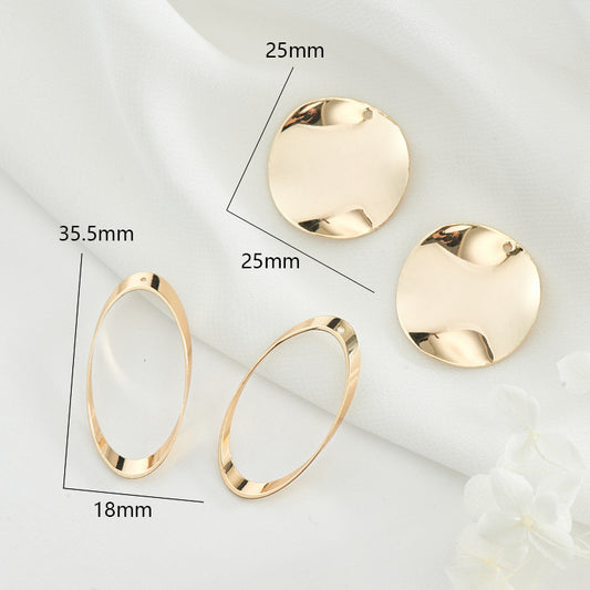 10 gebogene runde Kreisstück-Charm-Anhänger aus 14 Karat GF