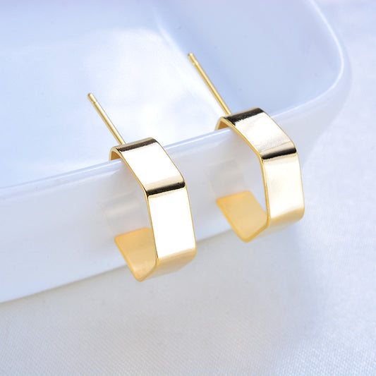20 boucles d'oreilles à tige hexagonale demi-cercle avec boucle 14K GF