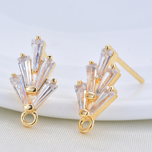 20 boucles d'oreilles à tige en grappe avec boucle 14K GF ornées de strass