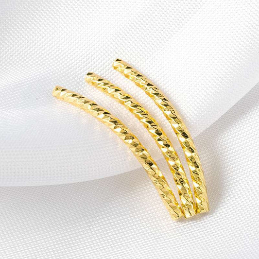 20 perles de charme de tuyau sculpté courbé 14K GF entretoise de perles