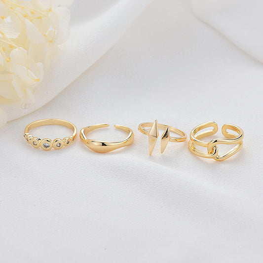 2 Statement-Ring mit offenem Kreis, 14 K GF
