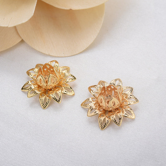 20 capuchons de perles florales, tasse 14K GF, entretoise de perles de charme