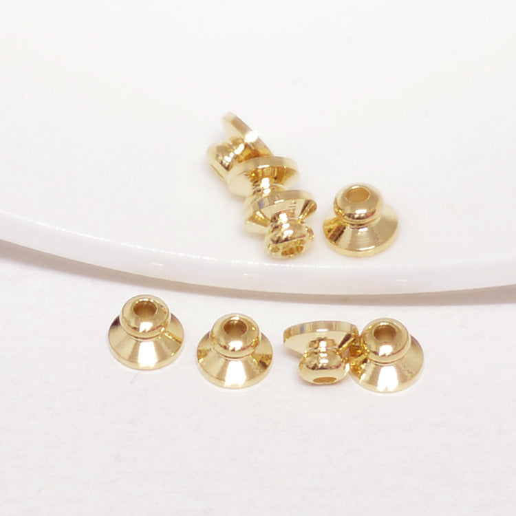 100 capuchon de perle conique brillant, tasse 14K GF, entretoise de perles de charme