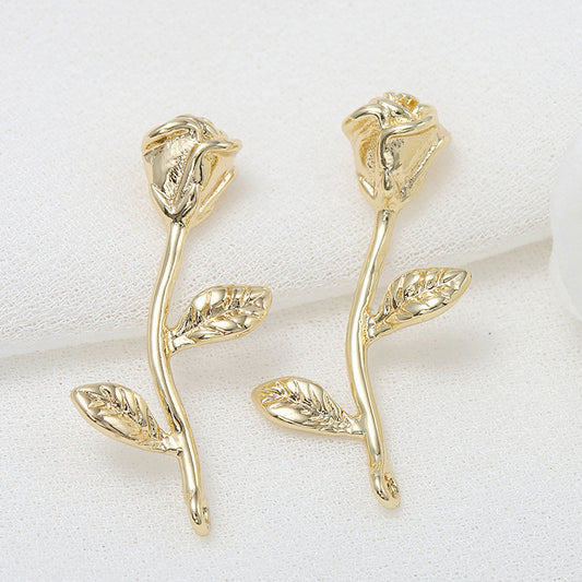 Pendentif à breloque florale 10 roses 14K GF