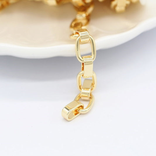 2 Meter dicke Kastenkette aus 14-karätigem GF