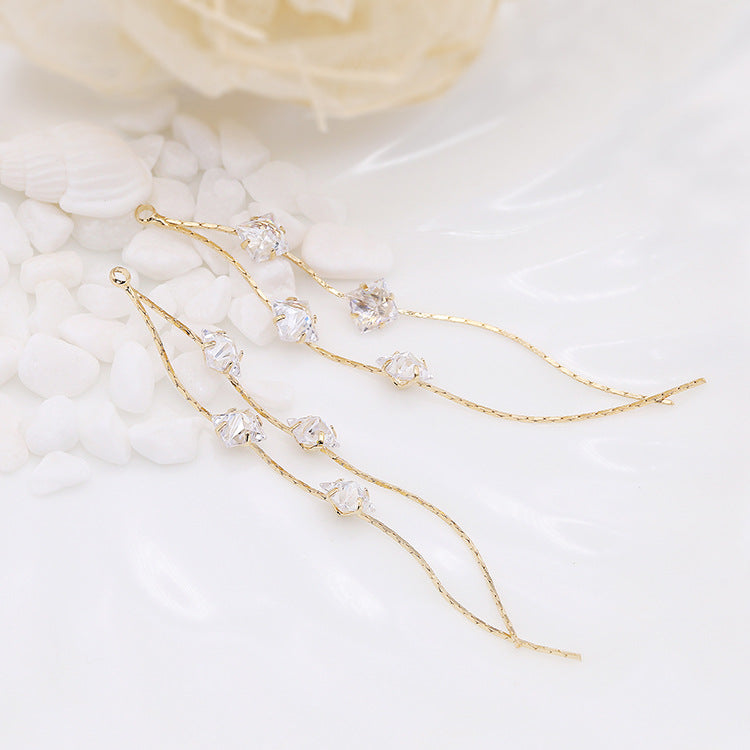 10 pendentif à breloque pompon chaîne serpent orné de strass 14K GF