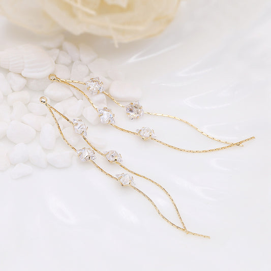 10 pendentif à breloque pompon chaîne serpent orné de strass 14K GF