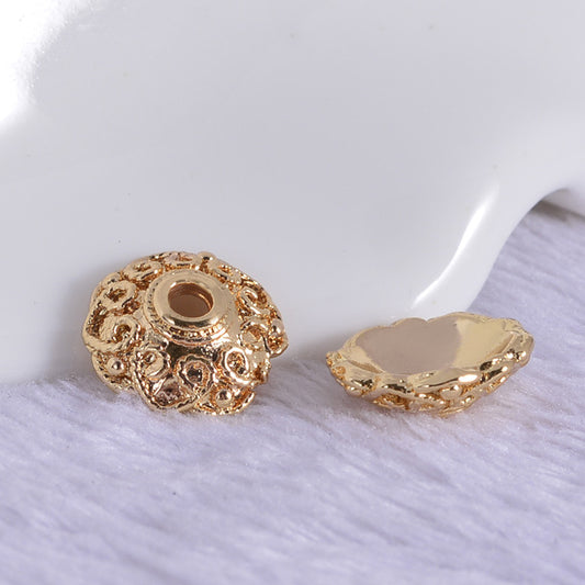 50 bonnets de perles florales, tasse 14K GF, breloques, entretoise de perles