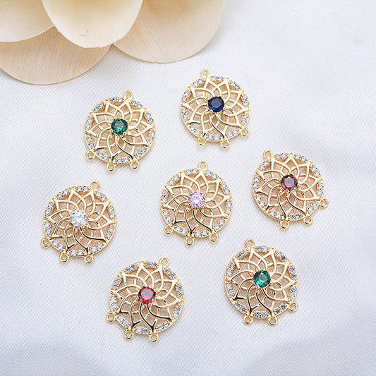 20 pendentifs à breloques floraux à boucles multiples ornés de strass 14K GF