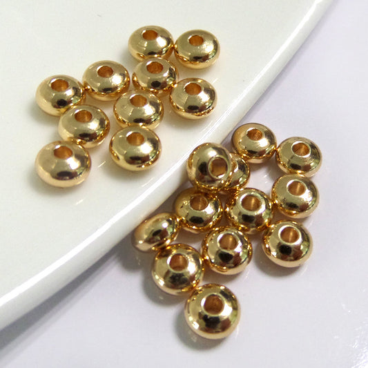 100 minuscules perles rondes brillantes 14K GF Charm Beadwork Spacer