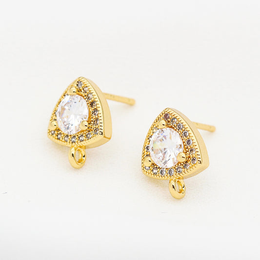 20 boucles d'oreilles triangle arrondi avec boucle 14K GF strass embelli boucle d'oreille
