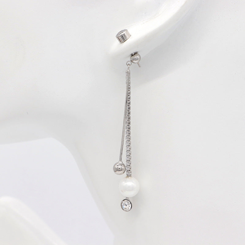 Boucles d'oreilles à clous avec chaîne à griffes de papillon, 4 breloques rondes, 14K GF, ornées de strass
