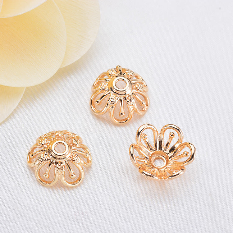 20 capuchons de perles florales, tasse 14K GF, entretoise de perles de charme
