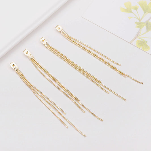 2 boucles d'oreilles à pampilles en chaîne serpent, tige d'oreille 14K GF, boucle d'oreille arrière