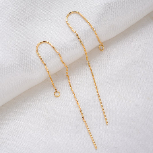 Boucles d'oreilles enfileur de chaîne de câble à maillons ovales, cercle de 20 U, boucles d'oreilles 14K GF
