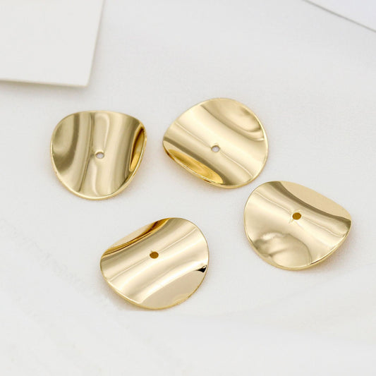 30 pièces rondes incurvées perle 14K GF charme perlage entretoise