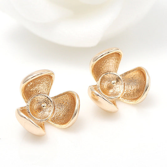 10 pendentif à breloque cercle floral 14K GF perle à moitié percée vierge