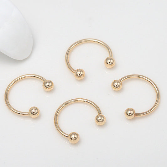 10 boucles d'oreilles à bout de perle uni, manchettes d'oreille grimpeur sans perçage, boucle d'oreille 14K GF