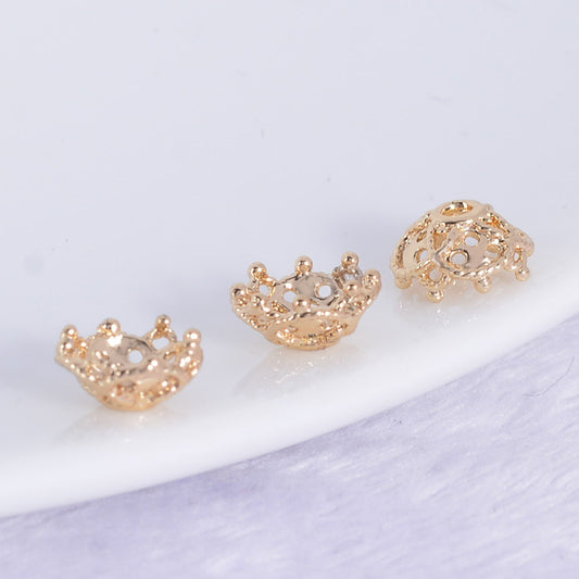 100 tasse de capuchon de perles florales 14K GF, entretoise de perles de charme
