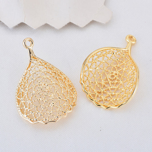 20 pendentif à breloque en forme de pétale creux incurvé 14K GF