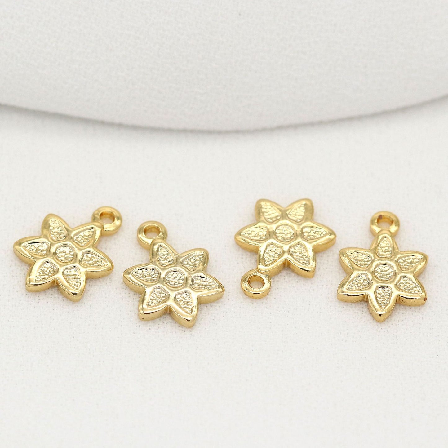 10 pendentif à breloque florale 14K GF