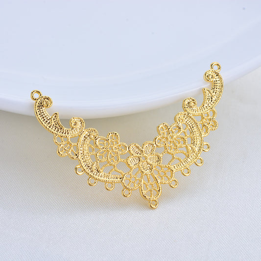 20 connecteurs de charme floral à boucles multiples 14K GF