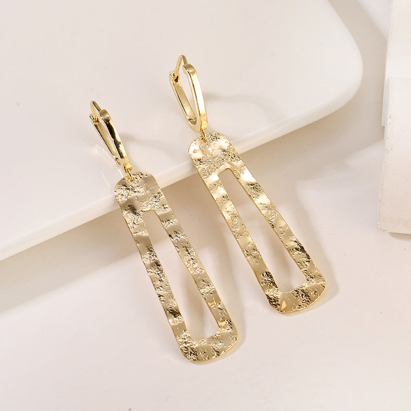 4 Chunky Hammered Piece Round Circle Hoop Earring 14K GF Earing