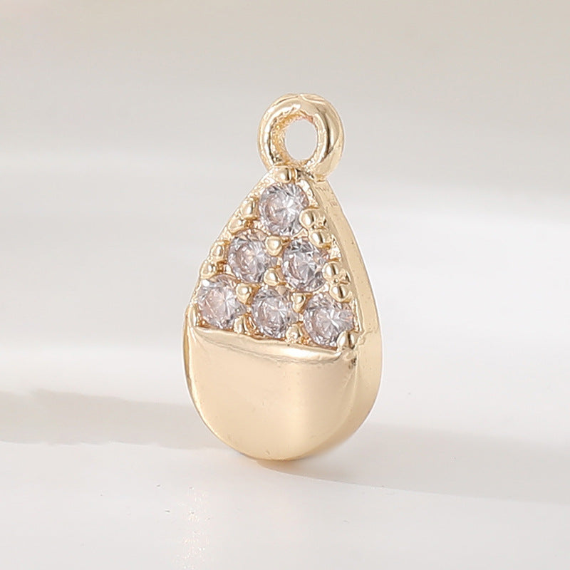 2 pendentif à breloque en forme de croix en forme de goutte d'eau orné de strass 14K GF