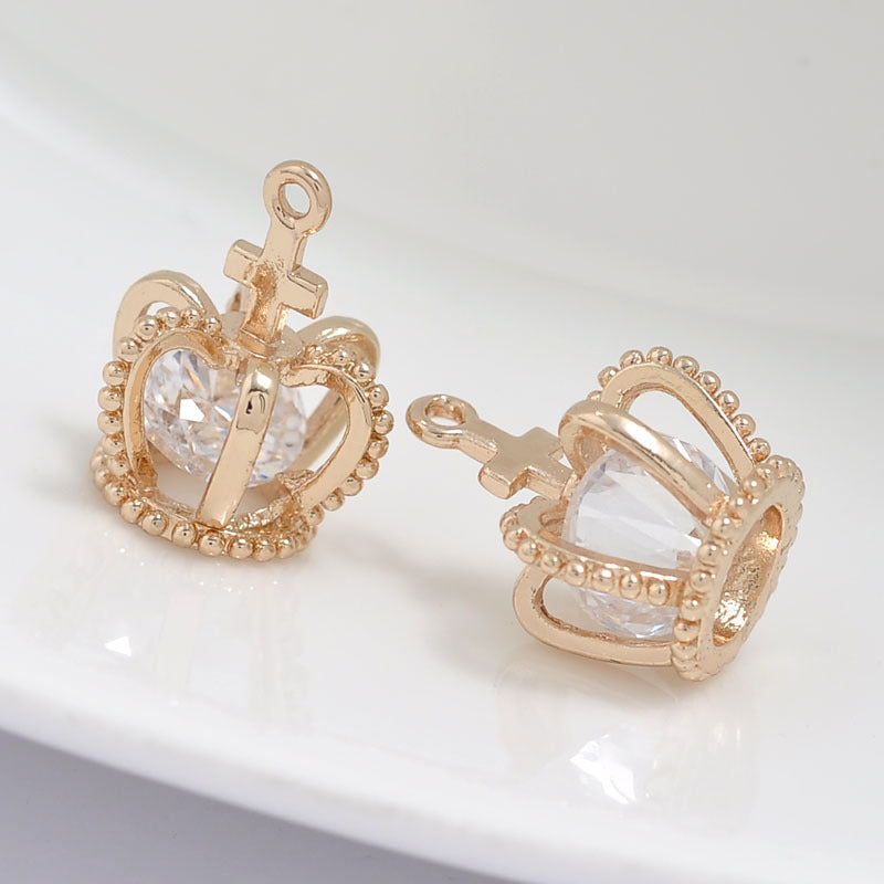20 pendentif à breloque couronne orné de strass 14K GF