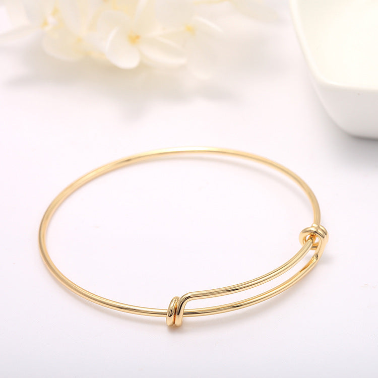 2 verstellbare schlichte Armreifen aus 14-karätigem GF-Armband