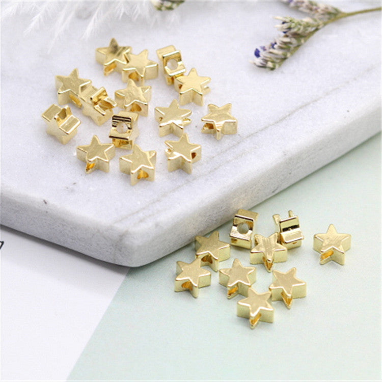 50 minuscules perles étoiles brillantes 14K GF Charm Beadwork Spacer