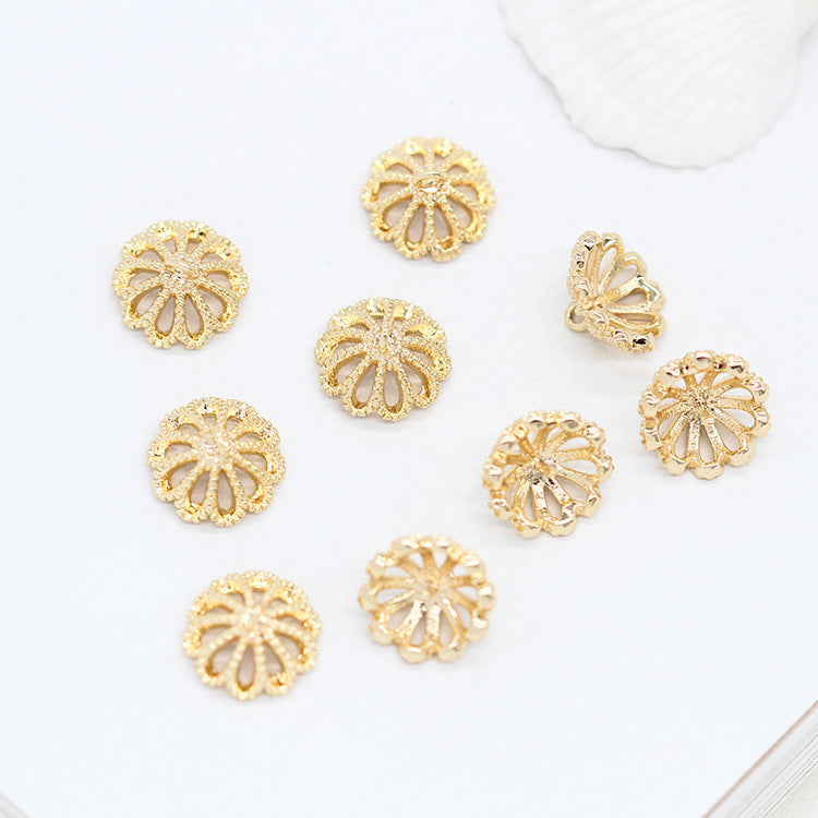 20 pendentif à breloque florale creuse 14K GF perle semi-percée perle vierge