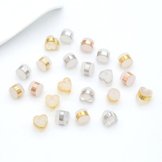 10 coeur rond colonne oreille Stud Post 14K GF boucle d'oreille bouchon arrière