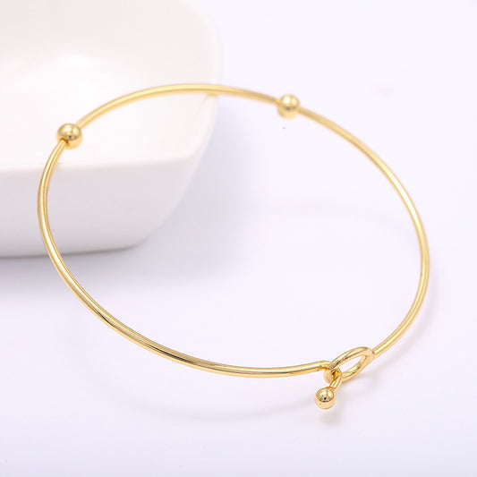 Bracelet jonc uni à 2 cercles ouverts 14K GF