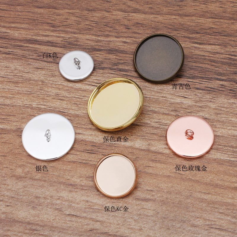 50 bouton de coupe de lunette à bord uni 18KGP 12mm 14mm 16mm 18mm 20mm cabochon rond base vierge réglage de pièce de pierre précieuse
