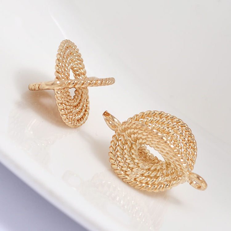 20 doppelt geschlungene Spiral-Kreis-Charm-Verbindungsstücke aus 14-karätigem GF