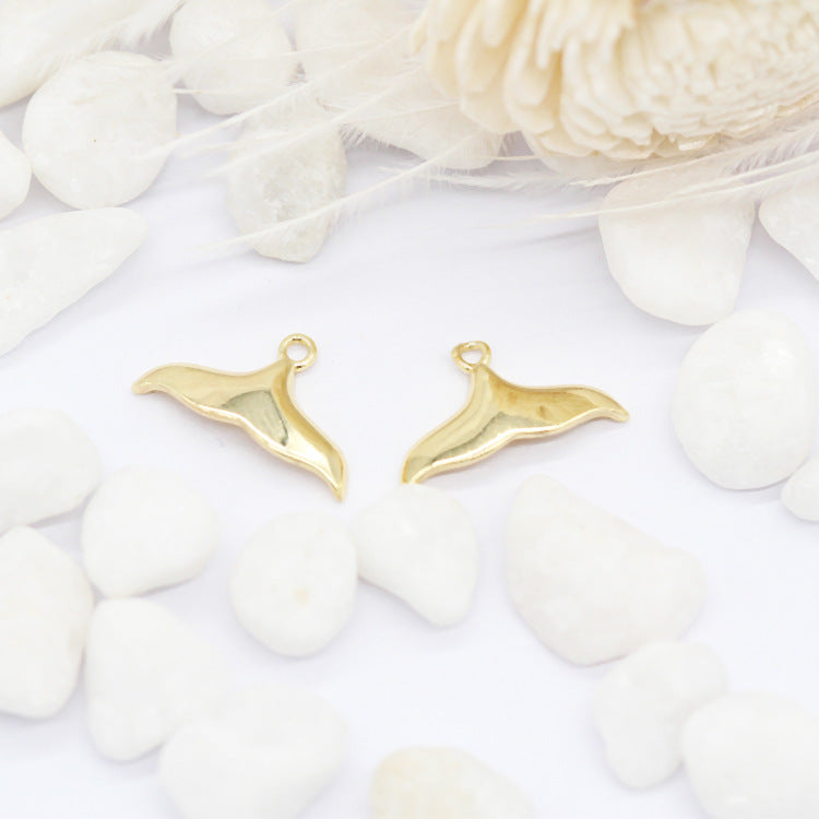 20 Pendentif à breloque queue de baleine sirène 14K GF