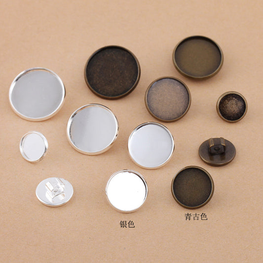 50 Plain Edge Bezel Cup Hairstring Buckle Silver Plated 10mm 12mm 14mm 16mm 18mm 20mm Round Cabochon Blank Base Gemstone Piece Setting