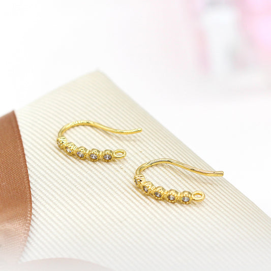 40 boucles d'oreilles à crochet multi-pierres ornées de strass 14K GF