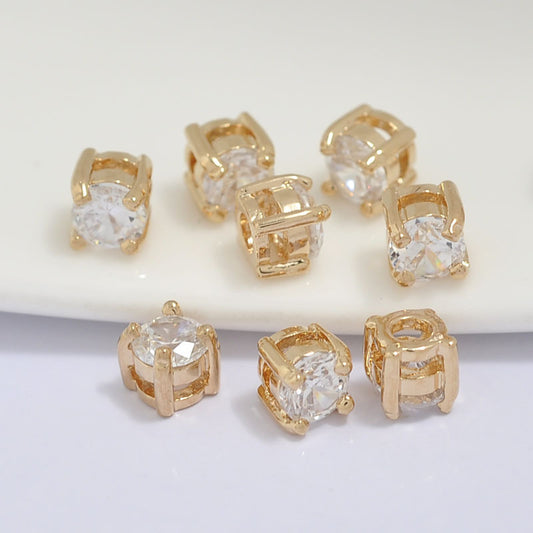20 pendentifs à breloques en pierre ronde ornés de strass 14K GF