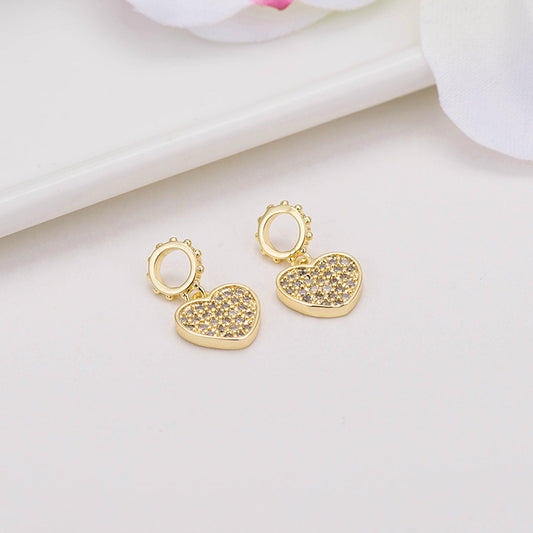 Pendentif à breloque 2 cœurs orné de strass 14K GF
