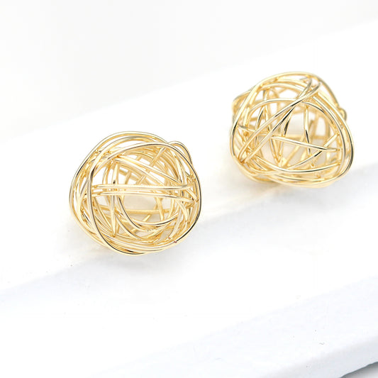 10 pendentif à breloque boule enveloppée de fil creux 14K GF