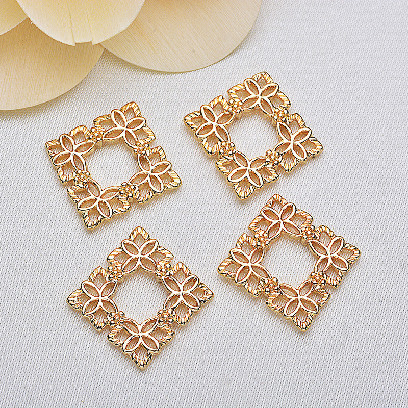 20 pendentif à breloque cercle carré creux 14K GF
