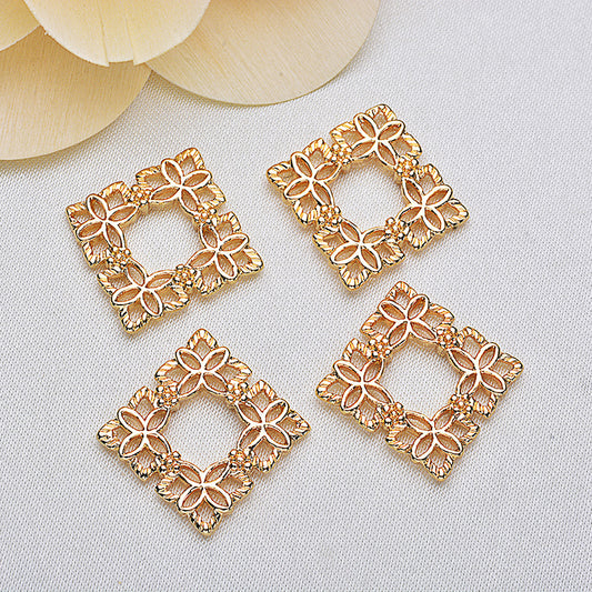 20 pendentif à breloque cercle carré creux 14K GF