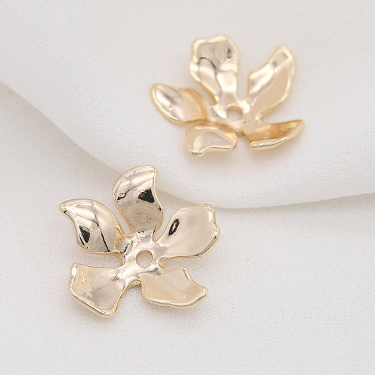10 capuchons de perles florales, tasse 14K GF, entretoise de perles de charme