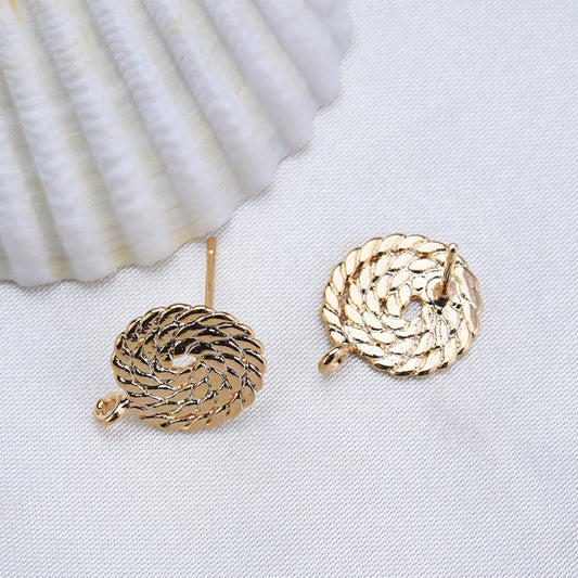 20 boucles d'oreilles rondes en spirale avec boucle 14K GF Earing