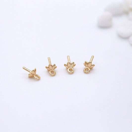 10 Pinch Bails 14K GF Anhänger Top Connector Halbgebohrte Perle Perlenrohling