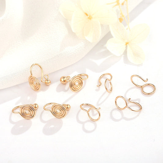 4 Spiral-Ohrclips ohne Piercing, 14-karätiges GF-Ohrring
