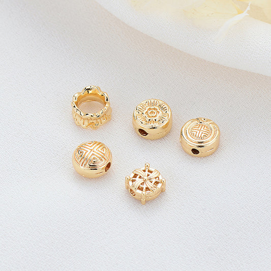 10 Roundelle Bead Charm 14K GF Charm Beadwork Spacer