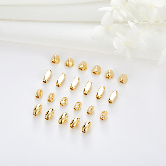 10 rohe Nugget-Trianglar-Prisma-Perlen-Charms, 14-karätige GF-Charms, Perlenarbeiten, Abstandshalter